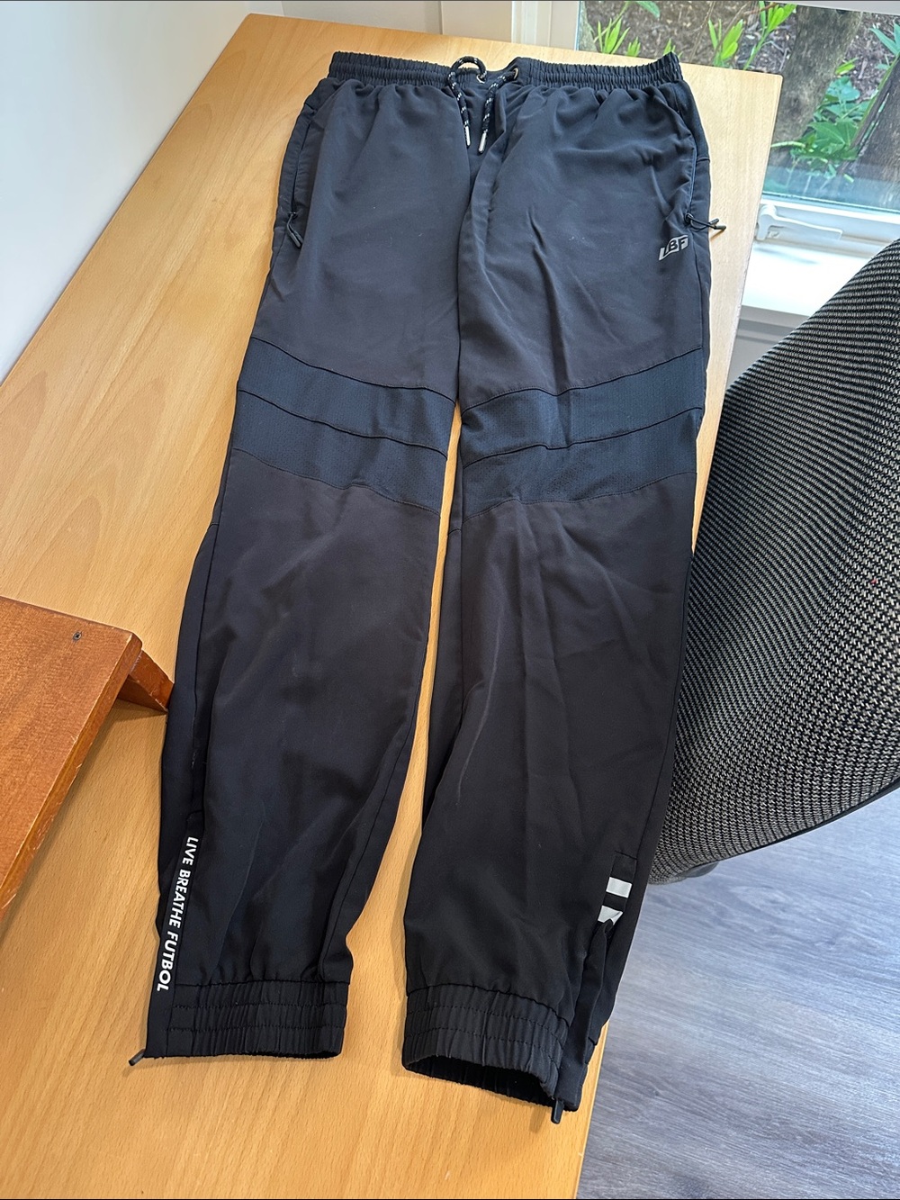 Black Men's Athletic Joggers with Mesh Panels